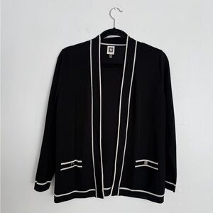 Anne Klein Black Sweater with White Accents